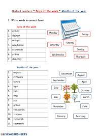 If you feel ready, it's time to learn ordinal ones. Ordinal Numbers Days Months Worksheet