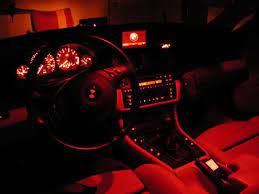 Red Interior Lights Not Replacing Oem But Separately Operable To Preserve Eyesight At Night Bmw Interior E46 Interior Interior