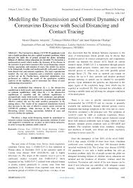 She has published about 50 academic papers in reputable local and international journals. Pdf Modelling The Transmission And Control Dynamics Of Coronavirus Disease With Social Distancing And Contact Tracing