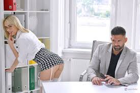 Slutty Secretary Sky Pierce Seduces Hesitant Boss Into Office Sex