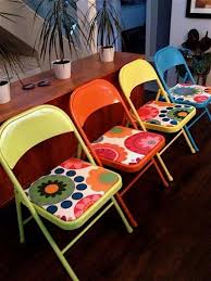 Renovated Old Folding Chairs Upcycled Crafts Metal Folding Chairs Refinishing Furniture Painted Chairs