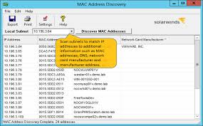 Aug 22, 2010 · the simplest way to get an ip address from a mac address is to check out the dhcp server, if possible. Mac Address Finder Tool Solarwinds