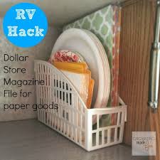 16 Smart Dollar Store Ideas To Organize Your Kitchen Camping Trailer Camper Storage Trailer Organization
