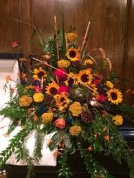 Rustic Natural Casket Spray Casket Sprays Floral Arrangements Casket