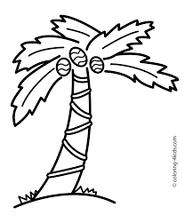 Coloring page for children with illustration of sunbathing koala and drinking coconut water the. Palm Tree Coloring Pages To Print Coloring Home