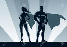 Maybe you would like to learn more about one of these? Male And Female Superheroes Posing In Front Of A Light Royalty Free Cliparts Vectors And Stock Illustration Image 12450829