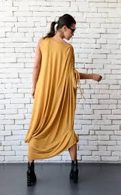 Mustard Kaftan Plus Size Long Dress Oversize Yellow Tunic Loose Long Top Casual Summer Tunic Dress Extravagant Asymmetric Mustard Dress Verao