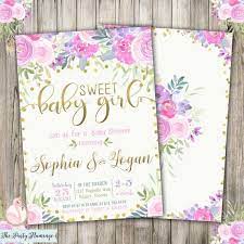 Floral Baby Shower Invitation Floral Themed Shower Etsy Floral Baby Shower Invitations Lavender Baby Shower Invitations Baby Shower Invitations
