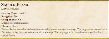 Sacred Flame 5e In D D D D 5e Spells
