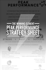 Download The Winning Element Peak Performance Strategy Sheet For Practical And Actionable Strategies To Get Into Peak Performance Sports Psychology Performance