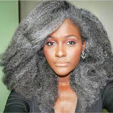 Sweet Grey With Slight Weaves Natural Hair Styles Natural Gray Hair Silver Hair
