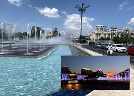 Fântânile din piața unirii, construite la sfârșitul anilor '80, reprezintă unul dintre cele mai lungi astfel de sisteme din lume (1.4 km), cu o suprafață a apei de 16.200 m², unic prin modul de dispunere în centrul capitalei. Cel Mai Frumos Traseu De Autobuz Din BucureÈti Printre Fantanile Unicat Mondial Din PiaÈa Unirii Stb Sindicat
