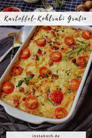 Dieser raffinierte kohlrabi auflauf ist schnell zubereitet und schmeckt wunderbar frisch. Kartoffel Kohlrabi Gratin Mit Tomaten Instakoch De