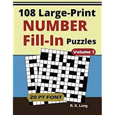 Play the free online crossword puzzle from the atlantic, created by puzzle constructor, caleb madison. Buy Large Print Number Fill Ins Volume 1 108 Number Fill In Puzzles In Large 20 Point Font Great For All Ages Paperback Large Print February 23 2018 Online In Nigeria 1985835495