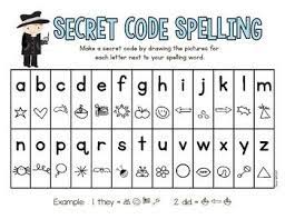Use With Your Weekly Spelling Lists Student Will Write Spelling Words And Then Write Them In Code This Can Be Used Secret Code Alphabet Code Coded Alphabet