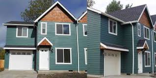 Contemporary home plan with private courtyard. Duplex House Plans For Small And Narrow Lots 3 Berooms 2 5 Baths