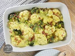 Blumenkohl und brokkoli klein schneiden und ca. Blumenkohl Brokkoli Auflauf Low Carb Low Carb Rezepte Schlankmitverstand