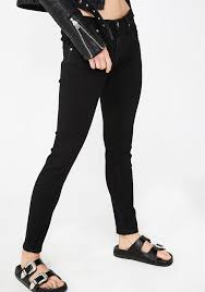 Black Punk Freebirds Ii Low Waist Skinny Jeans