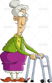 Pretty young woman constructor in flat style. Old Woman Old Lady Cartoon Old Women Cartoon