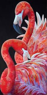 Flamingo Pair Framed Art Print By Ande Hall Vector Black Medium Gallery 20x26 In 2020 Flamingo Painting Flamingo Art Original Fine Art