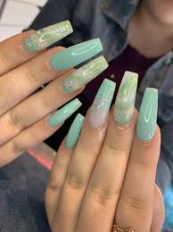 Acrylic Nail Design Mint Green Mint Green Nails Nails Mint Acrylic Nails