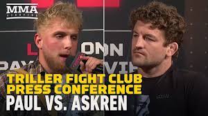 Ahead of the ben askren vs. Jake Paul Vs Ben Askren Triller Press Conference Mma Fighting Youtube