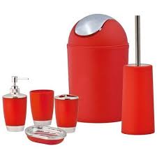 Ratings, based on 16 reviews. Sq Professional Red Bathroom Accessory Set 6pc Red Bathroom Accessories Black Bathroom Accessories Orange Bathroom Accessories