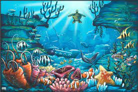 Video how to draw a sea, step by step. Under The Sea Drawings Sea Drawing Sea Murals