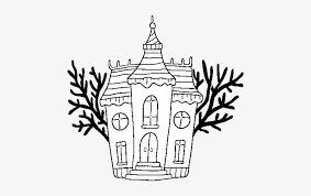 Goosebumps 2 haunted halloween coloring pages. Haunted Halloween Mansion Coloring Page Halloween Para Dibujar Casa Embrujada Free Transparent Png Download Pngkey