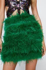 Green feather skirt