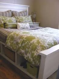 Diy Bed Frame By Ana I Like The Idea Of This Keeps The Footprint Contained But Gives You Room For Storing Things And Diy Farmhouse Bed Home Bedroom Home