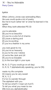 A You Re Adorable Perry Como Perry Como Quotes Poems
