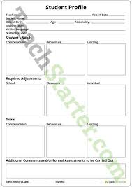 Student Profile Template Teaching Resource Teach Starter Free Teaching Resources Teaching Student