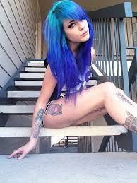 In real life, there are blondes, brunettes, and redheads. Blue Hair Scene Girls And Boys On We Heart It