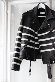 Black And White Striped Leather Jacket Black White Striped Leather Jacket Andwhatelse Leather Jackets Women Striped Leather Jacket Jackets