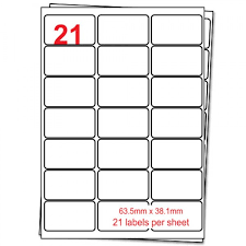 Choose from over 30 material/color options including: A4 Label Sheets 21 Labels Per Sheet
