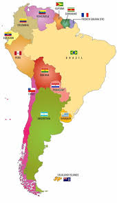 South American Map With Flags South America Map South American Maps South American Countries