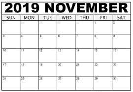 Blank Calendar November 2019 Printable Welcome To The