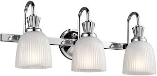 Aspen creative offers a transitional designed four light bathroom vanity wall light fixture in bronze. Kichler Cora Chrome 3 Light Bathroom Wall Light Ribbed Opal Glass Ip44