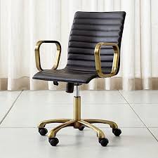 ripple black leather office chair with brass frame reviews crate and barrel black leather office chair black office chair leather office chair