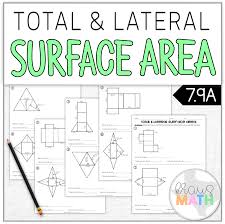 total lateral surface area worksheet teks 7 9d area