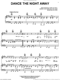 Video clip and lyrics dance the night away by twice. Van Halen Dance The Night Away Sheet Music For Voice Piano Or Guitar