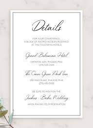 Simple Elegant Wedding Details Card Wedding Details Card Wedding Invitation Card Design Digital Wedding Invitations