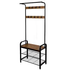 Meerveil Porte Manteau Vestiaire Vintage Meuble Dentre 3 Niveaux Garde Robe Portant Vtements Etagre Rangement Porte Manteaux Meuble Entree Vestiaires Vintage