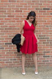 Red Dress Black Military Jacket White Pumps Timeless Optimist Red Dress Dresses Black Military Jacket