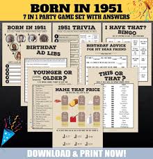 You do not have to be worried about picking out the excellent card as the choices are countless. 1951 Birthday Party Games 70th Party Trivia Games Born In Etsy In 2021 Birthday Games Birthday Party Games 70th Birthday Parties