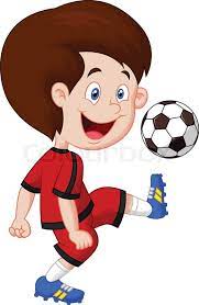 ⚽ reibungslose physik für ball und tolle ziele. Junge Cartoon Fussball Spielen Stock Vektor Colourbox