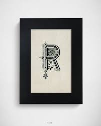 Sale Ready To Ship Hand Drawn Original Monogram Letter R 4x6 How To Draw Hands Drawing Illustration House Drawing