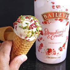 Instructions in a small bowl whisk together baileys and the sweetened condensed milk. Simple Strawberry Baileys Roasted Strawberry Ice Cream No Churn Gluten Free Alchemist