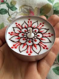 Mandala Flower Big Henna Tealight Candles Mehndi Tealights Baby Favors Wedding Favors Party Favors H Henna Candles Colorful Candles Tea Light Candles